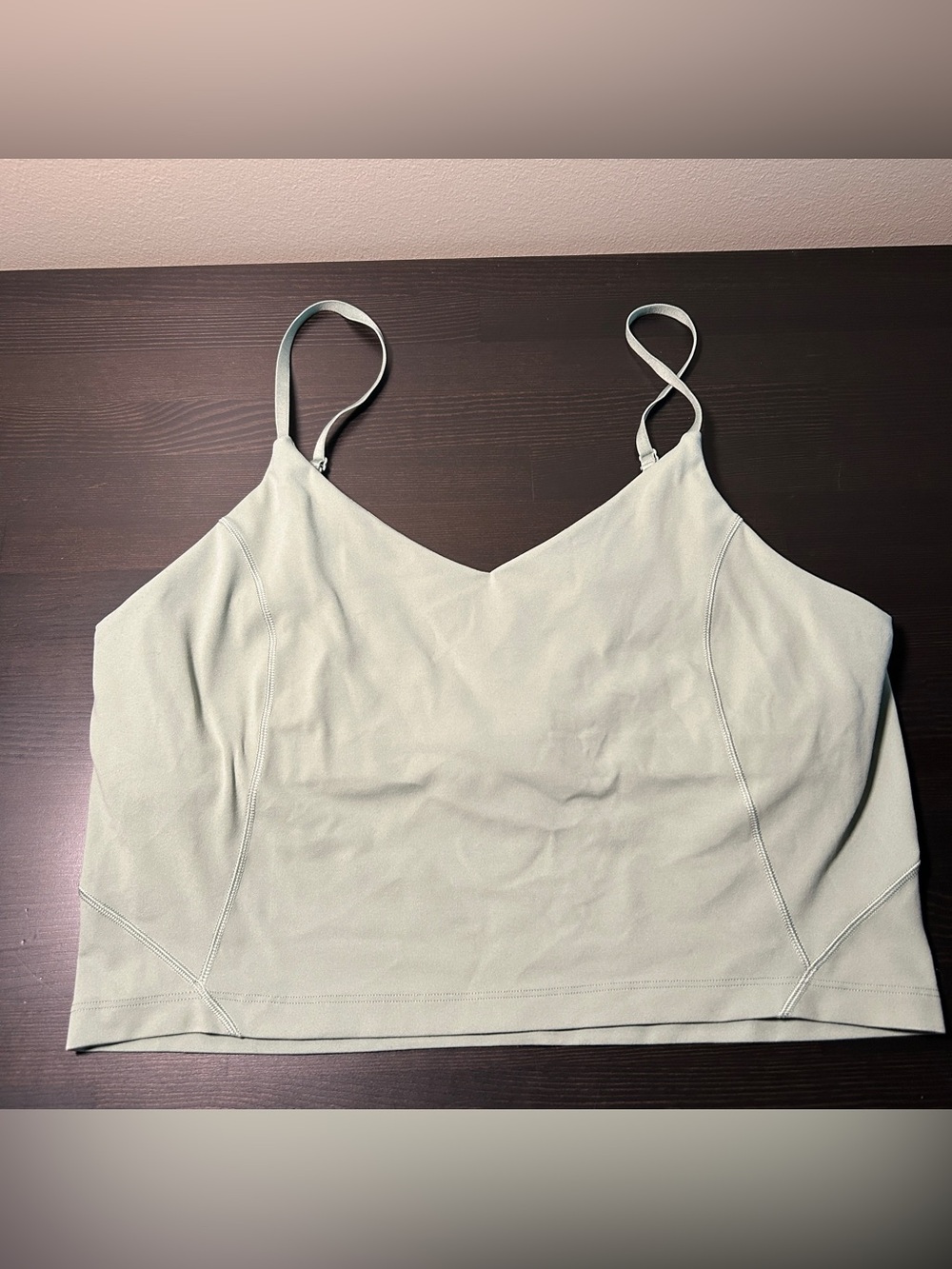 lululemon Align Cropped Cami Tank Top C/D Cup -- Palm Court (size 12)